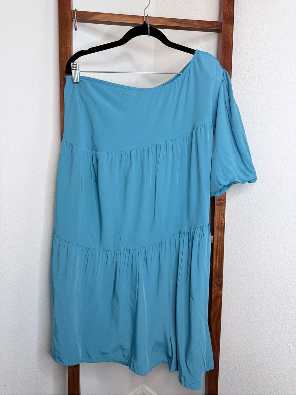 Kirundo Teal Blue One-Shoulder Dress Size L NWT